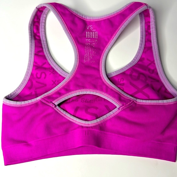 VSX Sexy Sport Victoria’s Secret‎ Pink | Lavender Trim Logo Racerback Cutout Bra - Picture 12 of 12